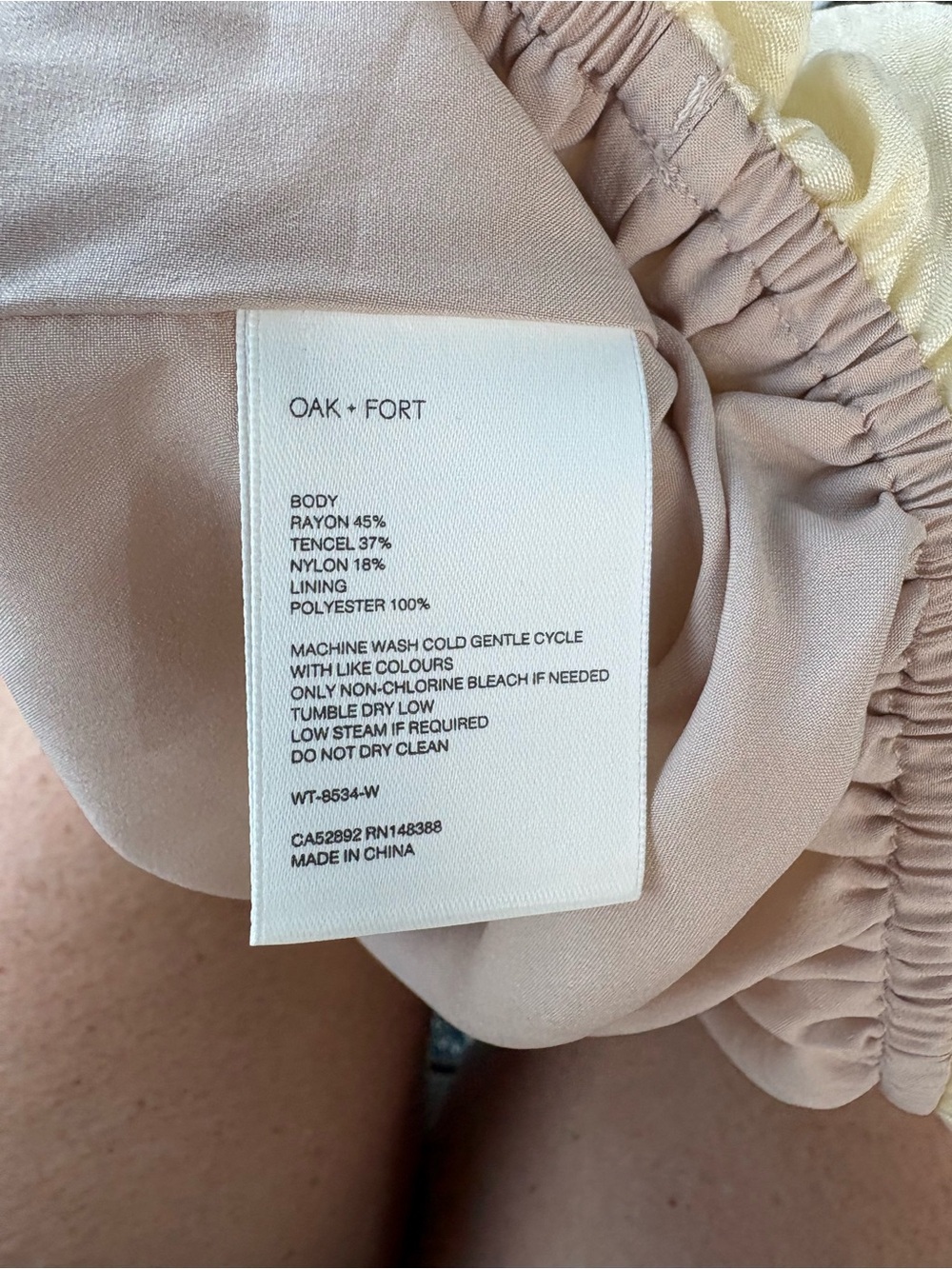 OAK + FORT Cream Off-the-Shoulder Crop Top - Picture 5 of 7